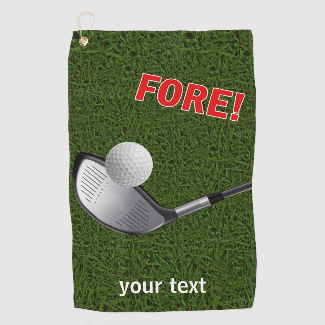 TEXT FORE with Ball, Golf Head and Grass Towel (Front)