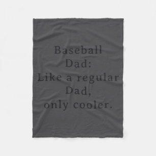 Text Funny Dad Baseball  Fleece Blanket