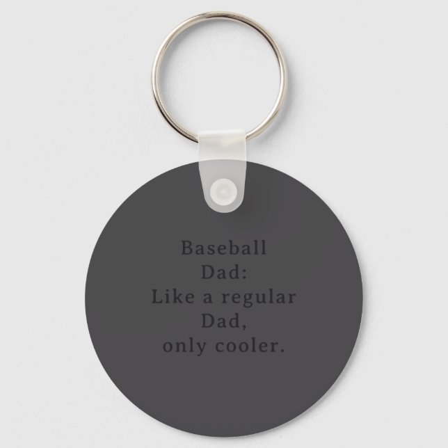 Text Funny Dad Baseball  Keychain (Front)