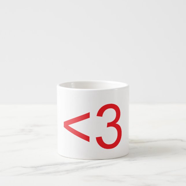 Text Heart Espresso Cup (Front)