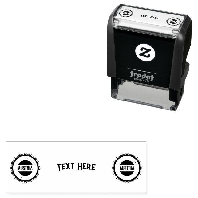 Text Here Custom Logo Office Business Label Rubber Self-inking Stamp (In Situ)