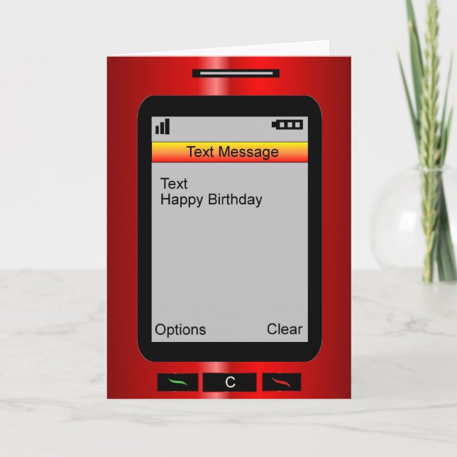 Text Message Happy Birthday Card (Front)