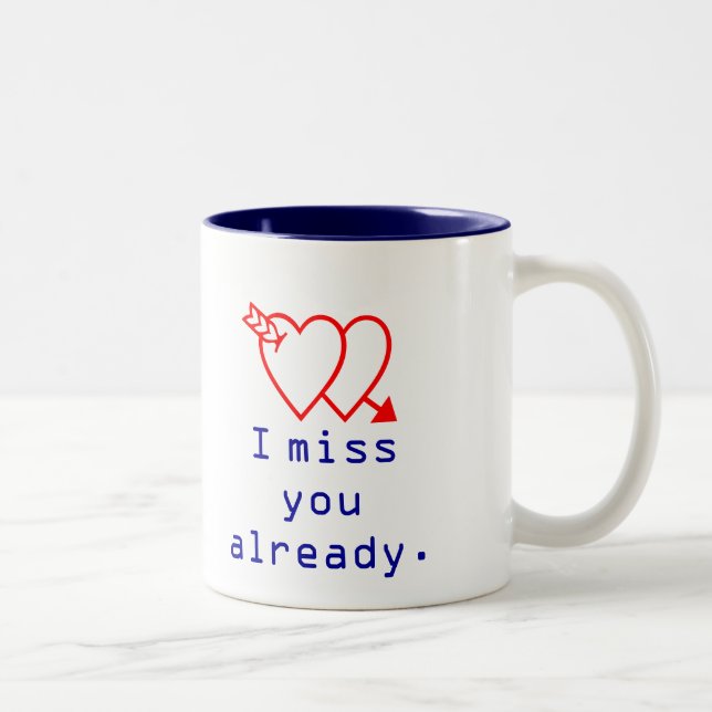 Text Message I miss you already Two Toned Mug (Right)