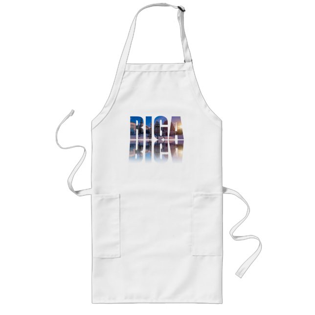 Text of Riga, Latvia Long Apron (Front)