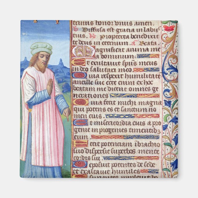 Text of the Magnificat with a portrait of Magnet (Front)