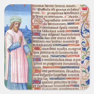 Text of the Magnificat with a portrait of Square Sticker