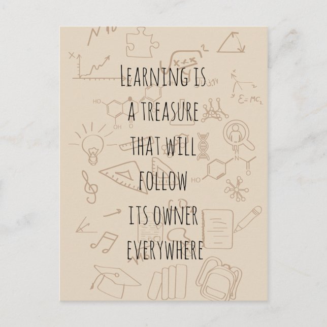 text on a school background postcard (Front)