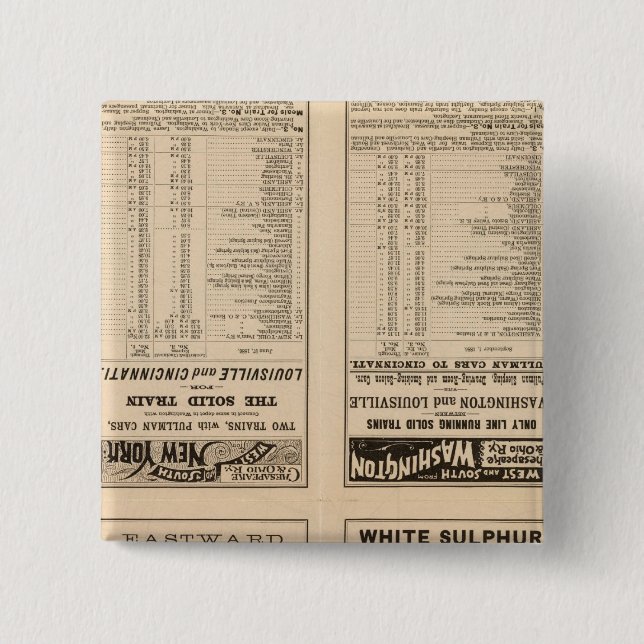 Text Page Chesapeake and Ohio Ry 2 Inch Square Button (Front)