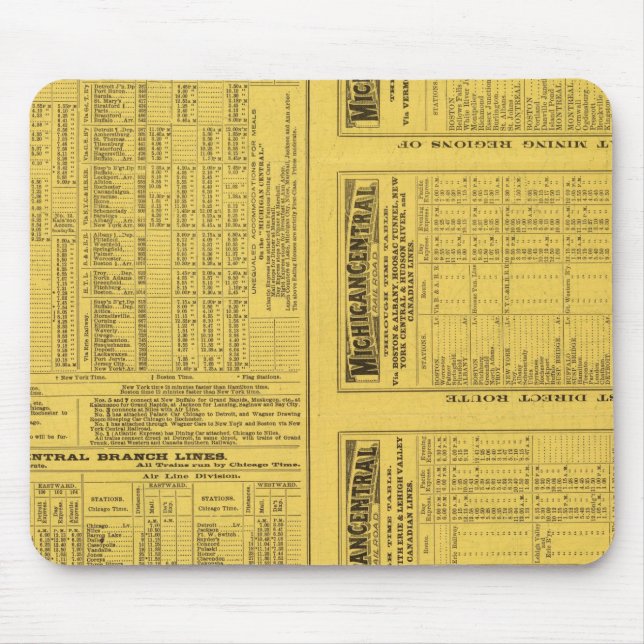 Text Page Michigan Central Railroad Mouse Pad (Front)