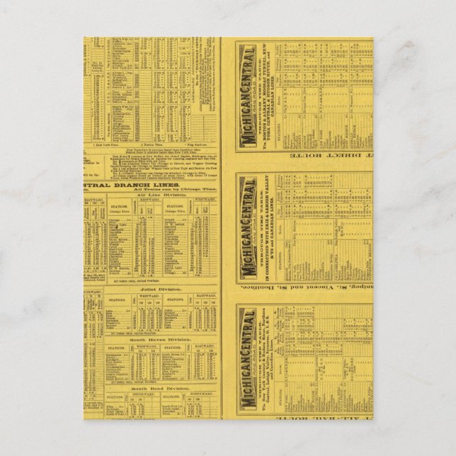 Text Page Michigan Central Railroad Postcard (Front)