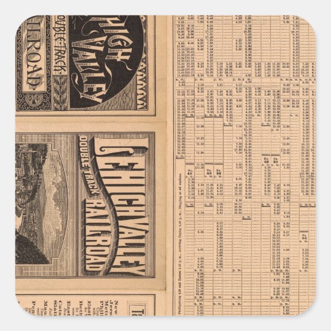 Text Page of Lehigh Valley Railroad Square Sticker (Front)