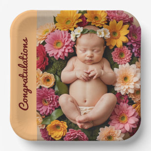 text photo custom congratulations Paper Plate