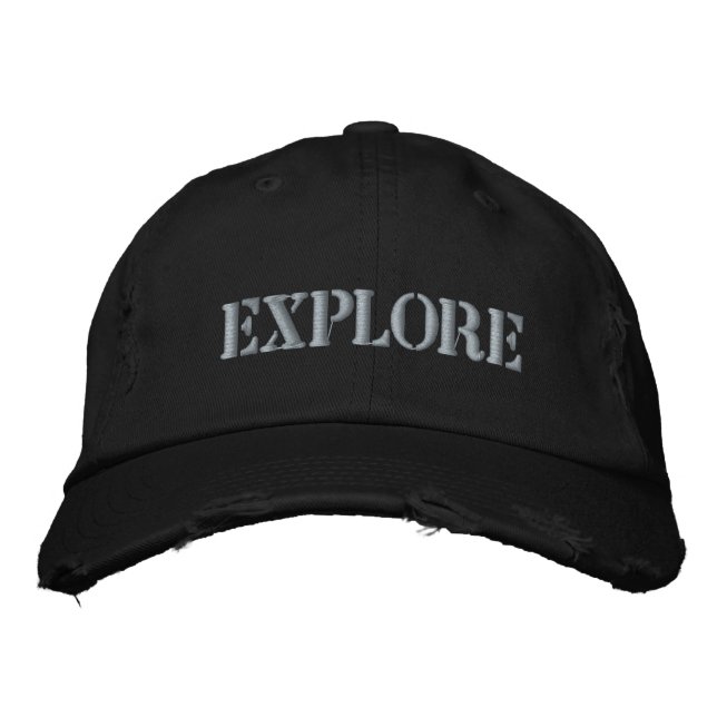 Text Printed Cotton Embroidered Hats Caps (Front)
