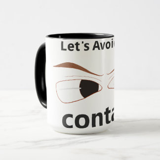 text says to avoid eye contact with a drawing mug