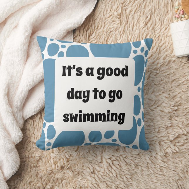 Text template and blue pattern  throw pillow (Blanket)