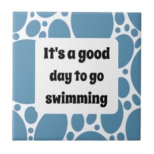 Text template and blue pattern tile