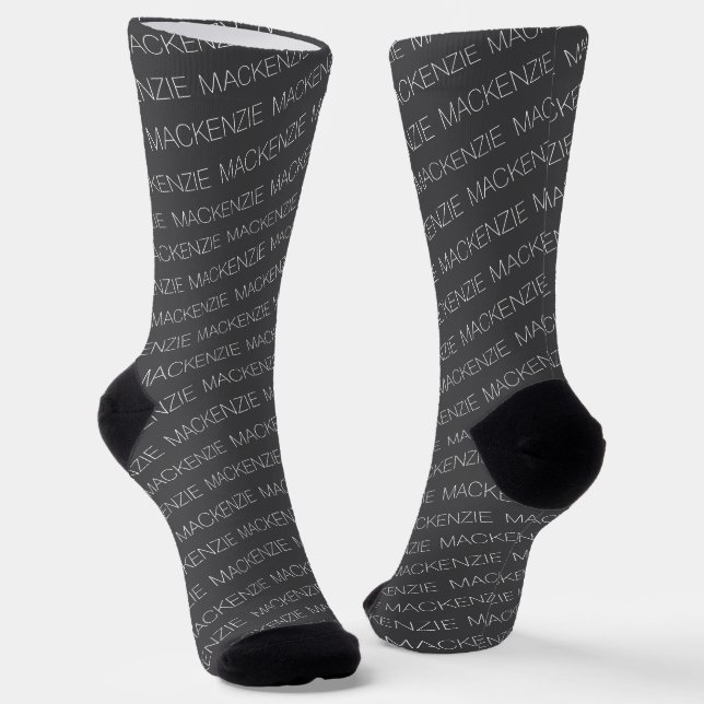 Text Template Make Your Own Personalized Name Socks (Angled)