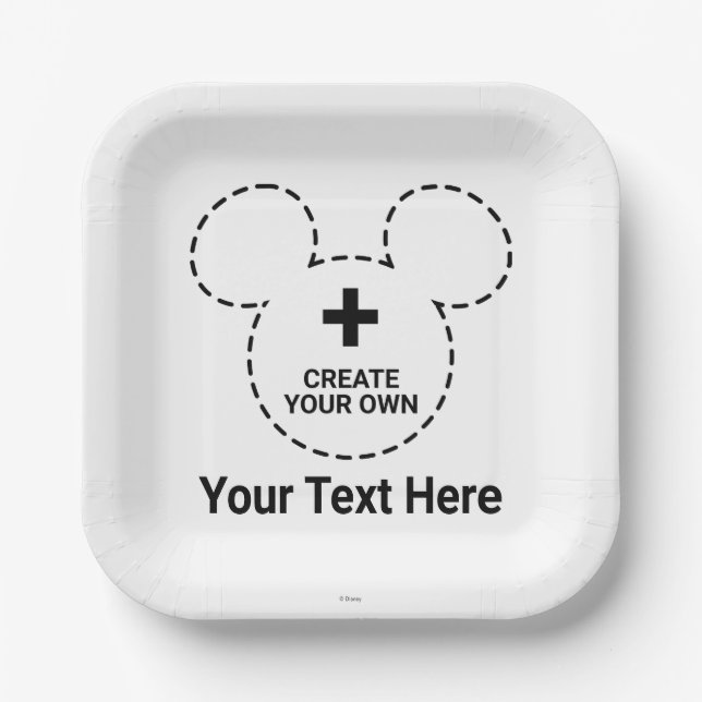 Text Template Paper Plate (Front)
