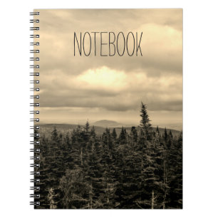 Text Template Sepia Landscape Notebook