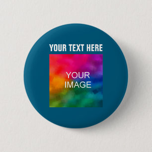 Text Upload Photo Boys Kids Modern Template  2 Inch Round Button