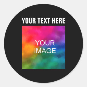 Text Upload Photo Boys Kids Modern Template Classic Round Sticker