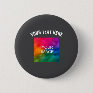 Text Upload Photo Template Boys Kids Modern _1  2 Inch Round Button