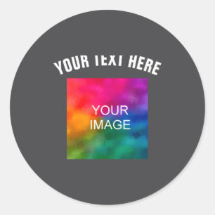 Text Upload Photo Template Boys Kids Modern Classic Round Sticker