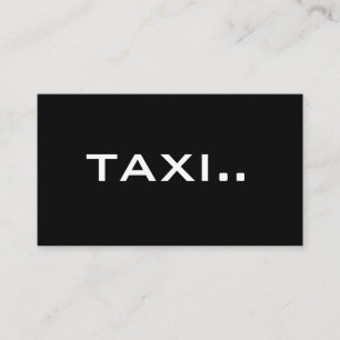 Texte blanc Carte de visite noir simple - TAXI