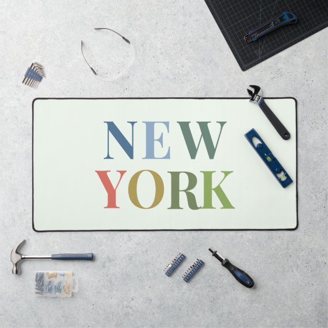 Texte coloré de New York (Poste de travail)