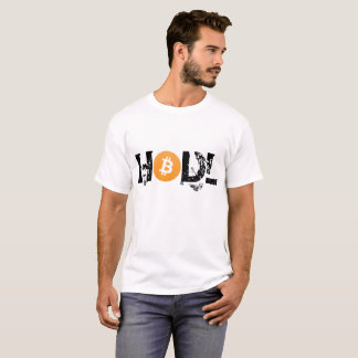 Texte de base de noir de T-shirt de HODL Bitcoin