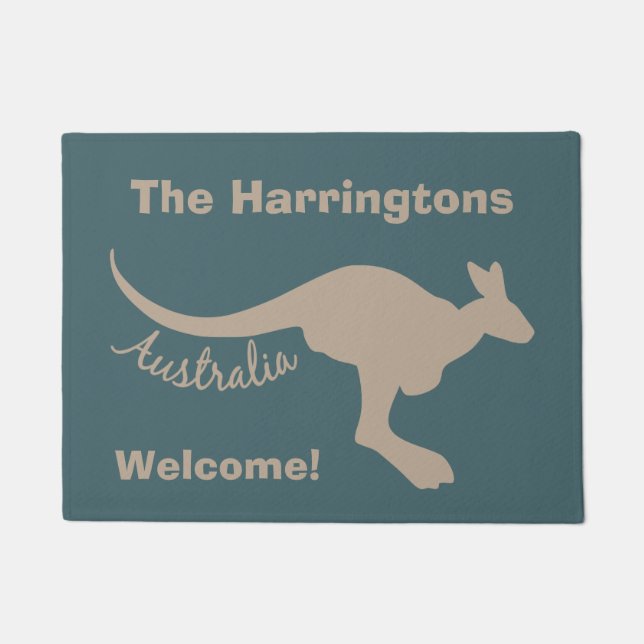 Texte de kangourou de l'Australie et tapis de (Devant)