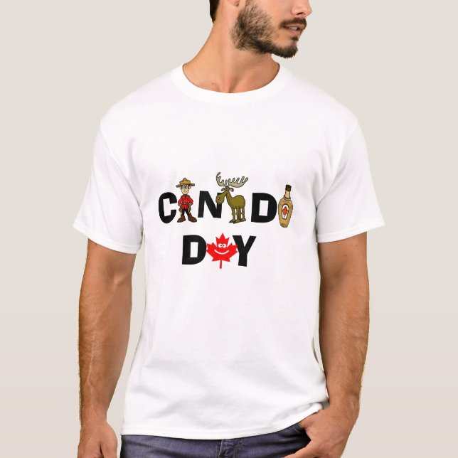 Texte de la fête du Canada avec T-shirt graphique (Devant)