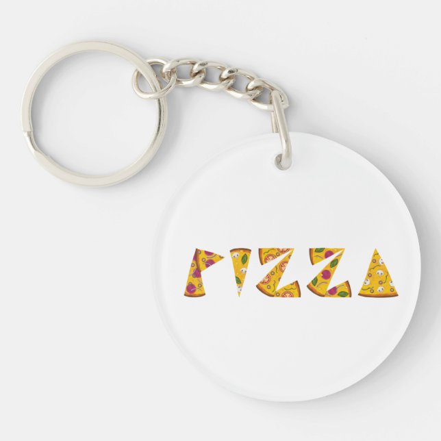 Texte de pizza fait à partir de tranches (Devant)