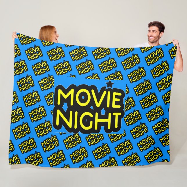 Texte de soirée cinéma sur la couverture bleue (En situation)