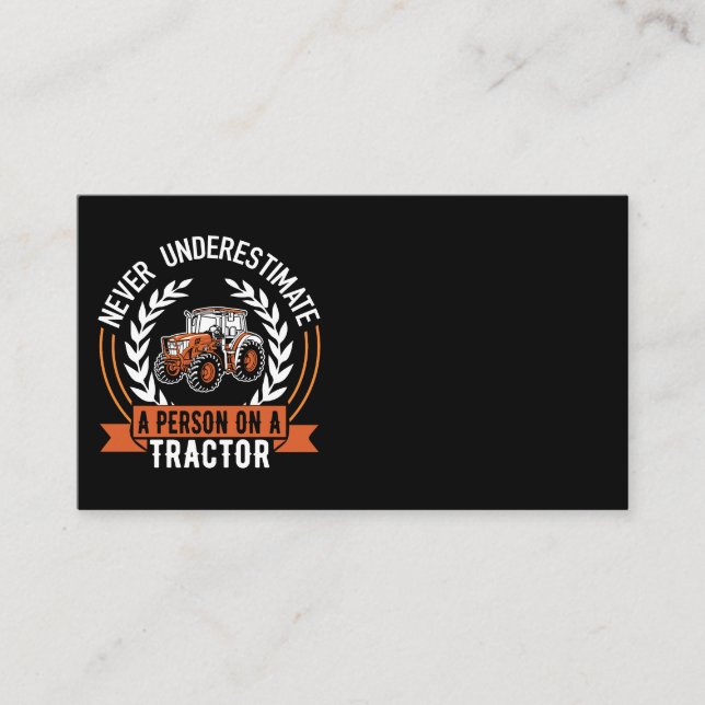 Texte du tracteur disant Carte de visite (Devant)