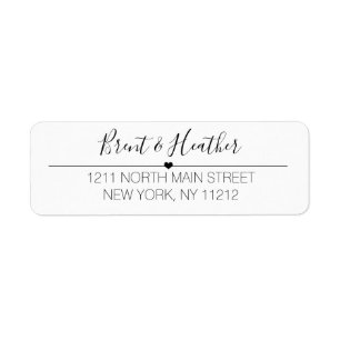 Texte et coeur simple en noir blanc