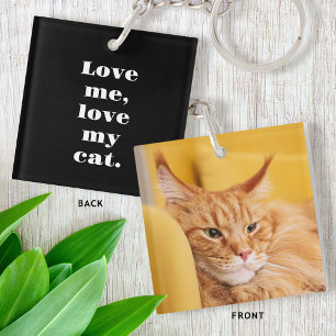 Texte et photo personnalisés Kitty Chat Aimer Noir