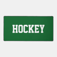 Texte HOCKEY blanc gras sur fond vert forêt athlét