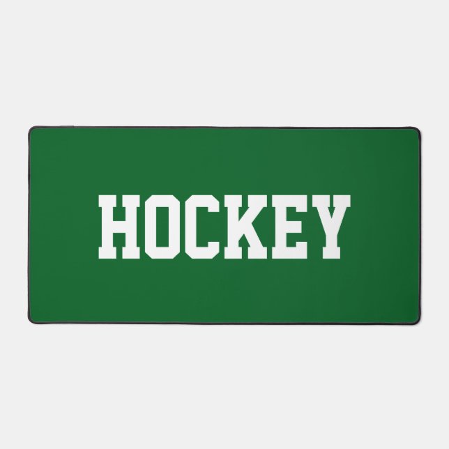 Texte HOCKEY blanc gras sur fond vert forêt athlét (Recto)