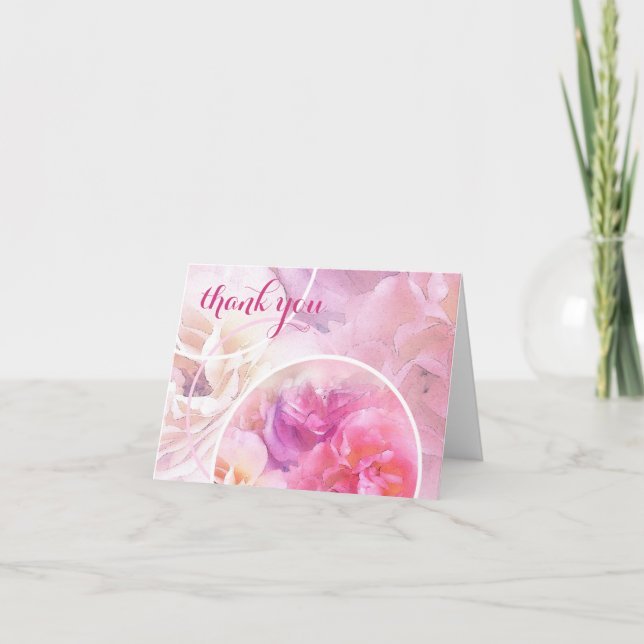 Texte manuscrit Merci Roses aquarelle Chic (Devant)