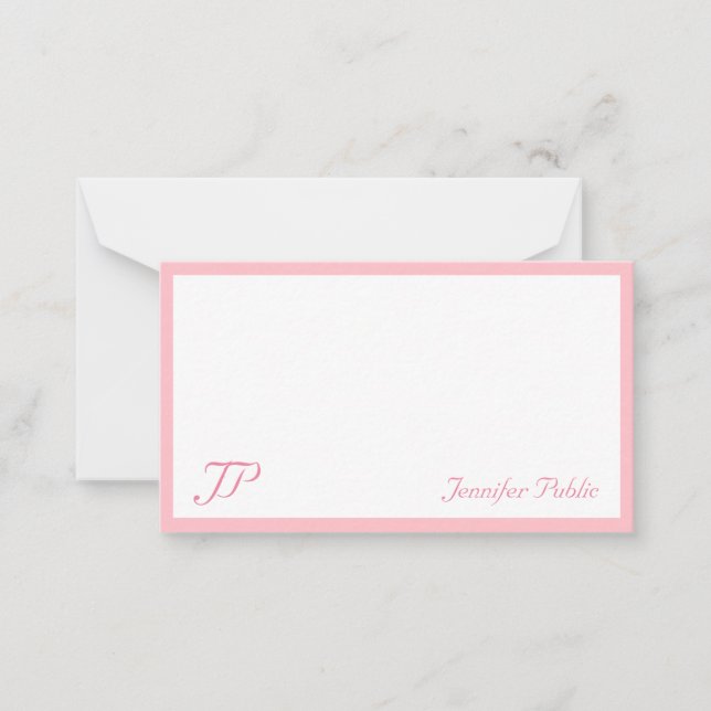 Texte manuscrit rose vif Monogramme Modèle chic (Devant)