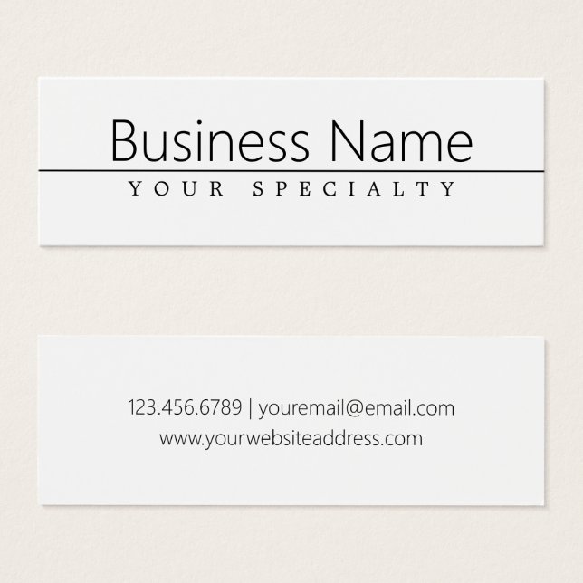 Texte noir classique simple sur blanc (Devant & derrière)