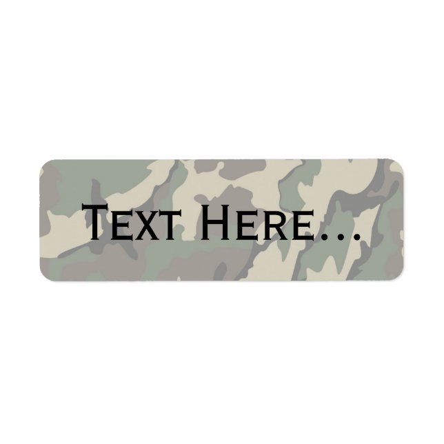 Texte personnalisable, Étiquettes Camo (Devant)