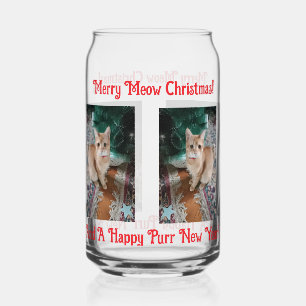Texte personnalisé de photo de Noël de chat joyeux