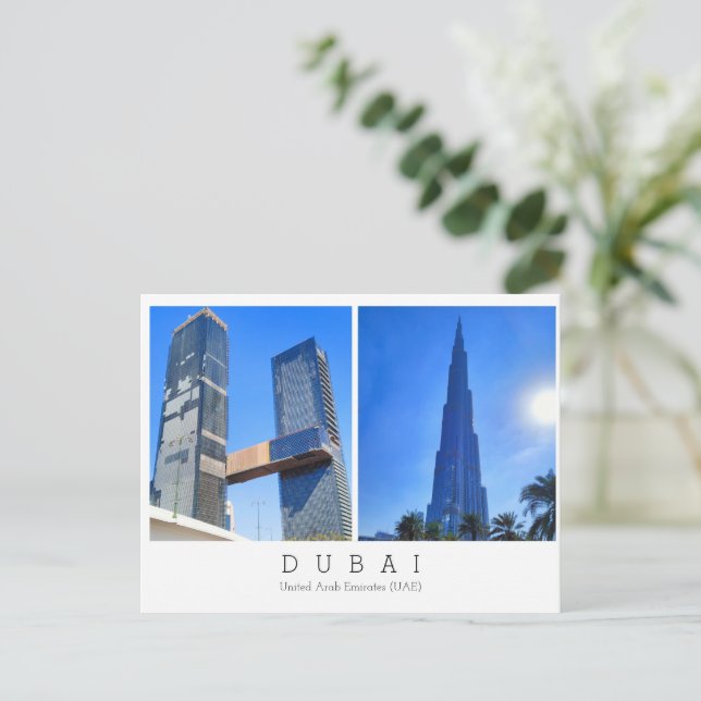 Texte personnalisé, Dubaï, Carte postale Émirats a (Debout devant)