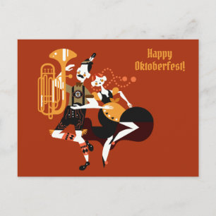 Texte personnalisé Oktoberfest Dancers carte posta