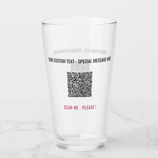 Texte personnalisé personnalisé et verre de code Q (Devant)