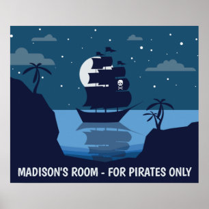 Texte personnalisé Poster d'expédition pirate