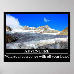 Texte personnalisé Poster Motivation Rhone Glacier