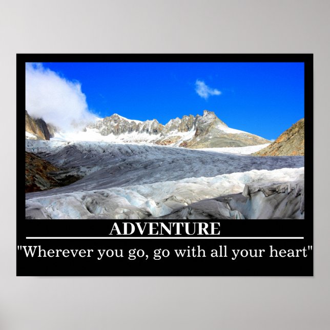 Texte personnalisé Poster Motivation Rhone Glacier (Devant)